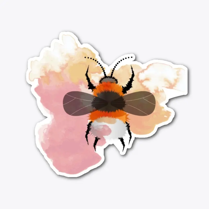 Bee illustration sticker